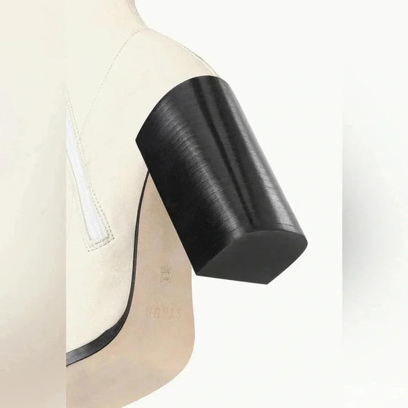 STAUD NWT Cream Off White with Block heel, Over the Knee Thigh High Boots, Sz37 - Picture 4 of 5